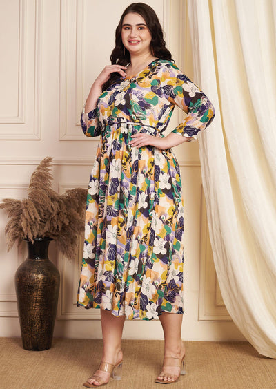 Cream Chinnon Midi Dress