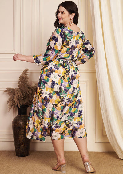 Cream Chinnon Midi Dress