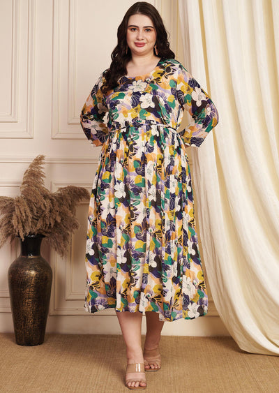 Cream Chinnon Midi Dress