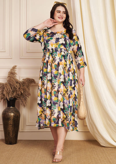 Cream Chinnon Midi Dress