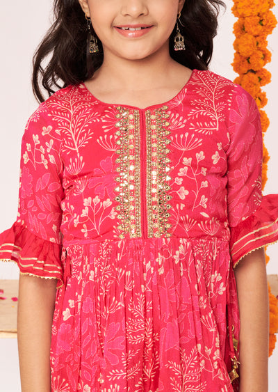 Rani Pink Chinnon Gharara Set