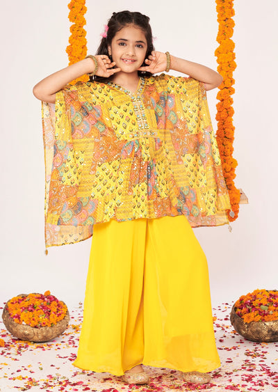 Yellow Chinnon Gharara Set