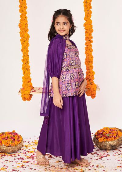 Purple Banaras Gharara Set