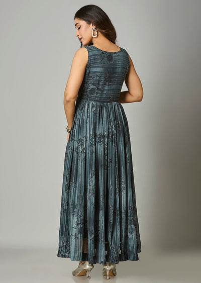 Dark Grey Chiffon Long Dress