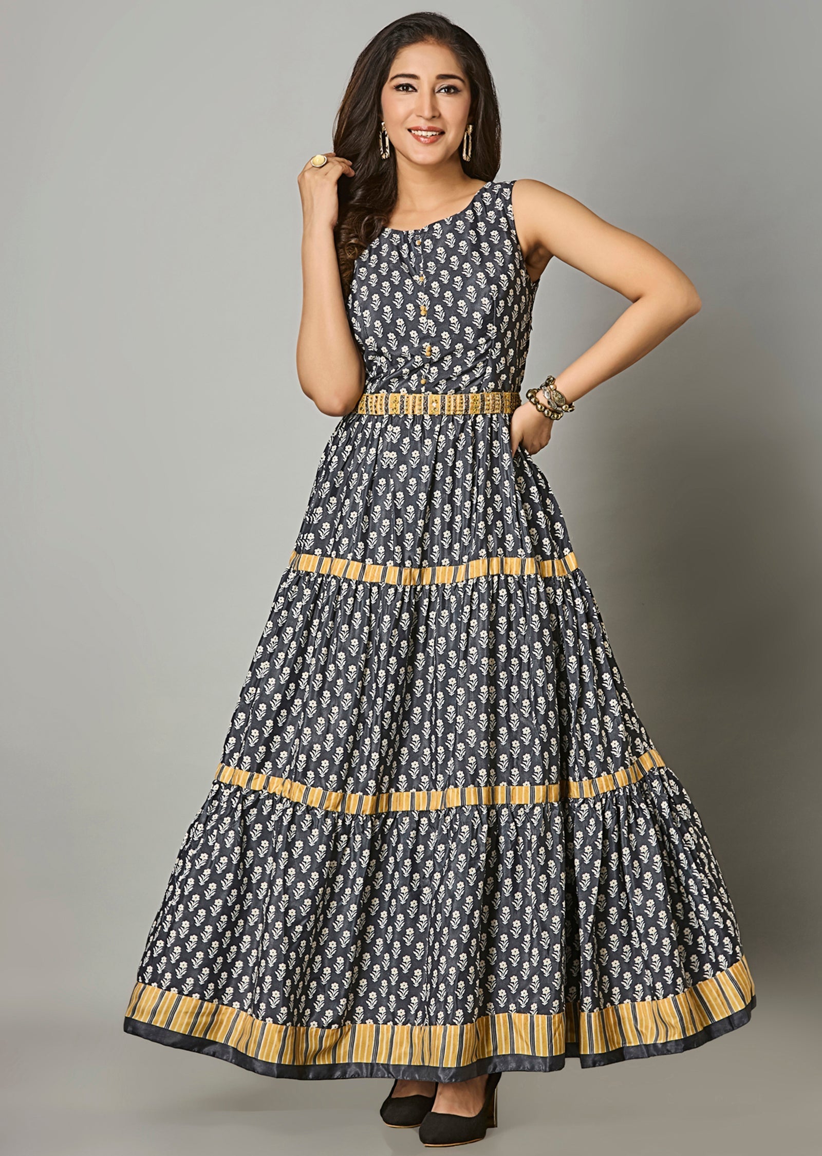 Black Satin Long Dress