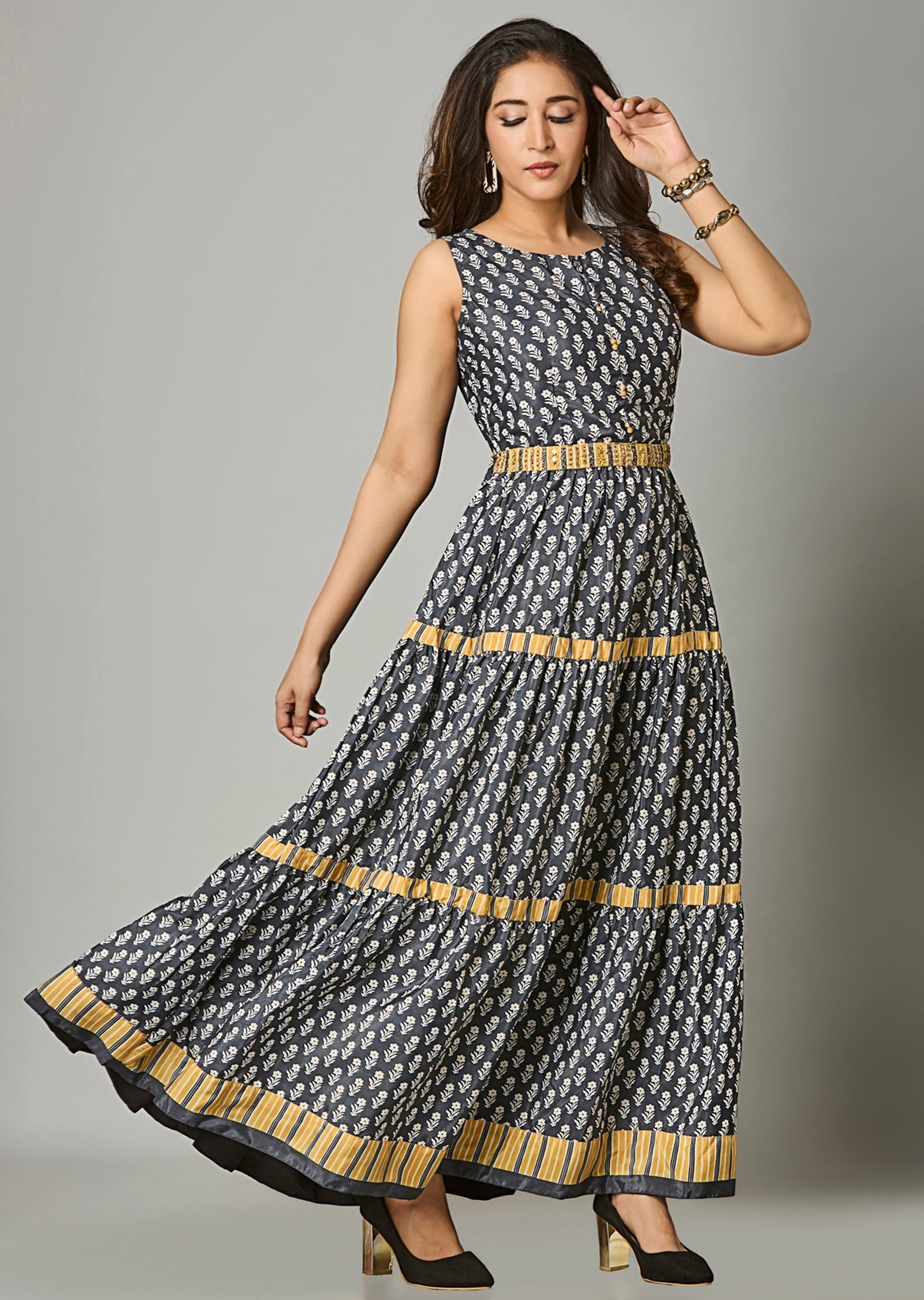 Black Satin Long Dress