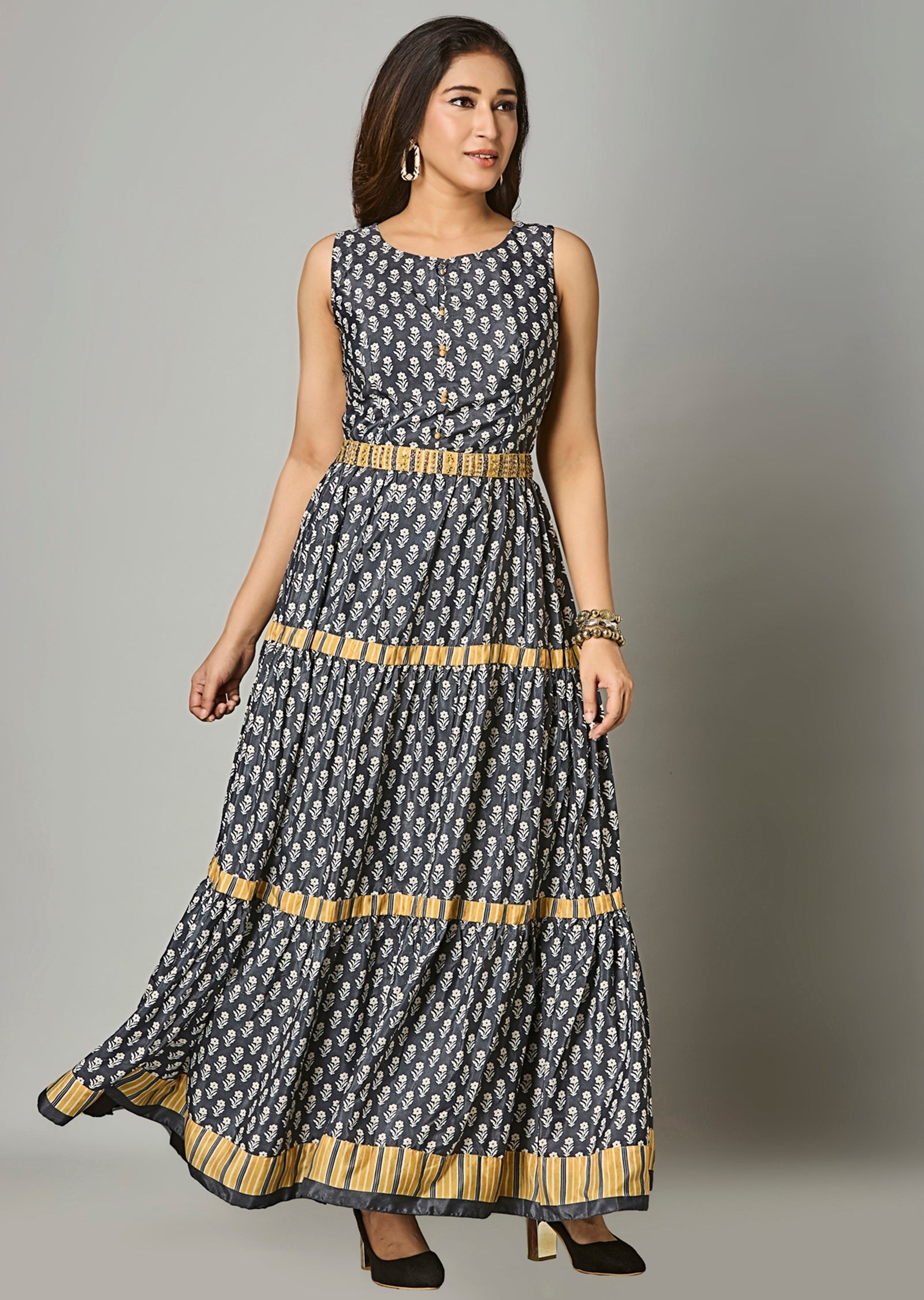 Black Satin Long Dress