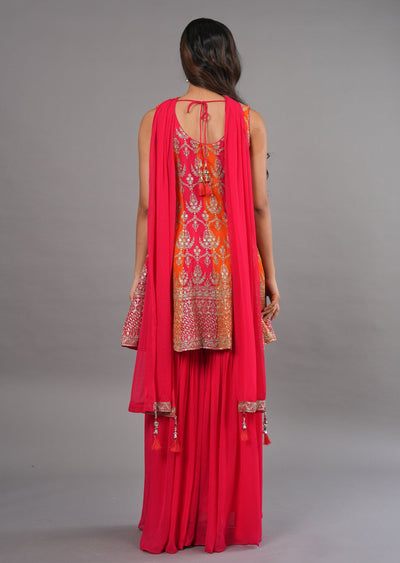 Pink Georgette Shararas Ghararas Set