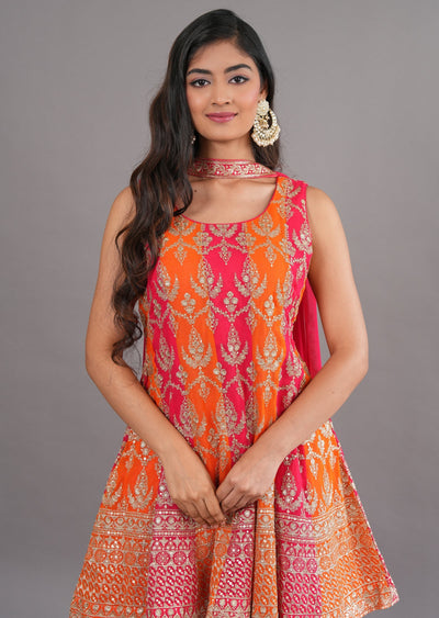 Pink Georgette Shararas Ghararas Set