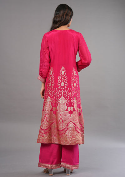 Pink Silk Anarkali Suit