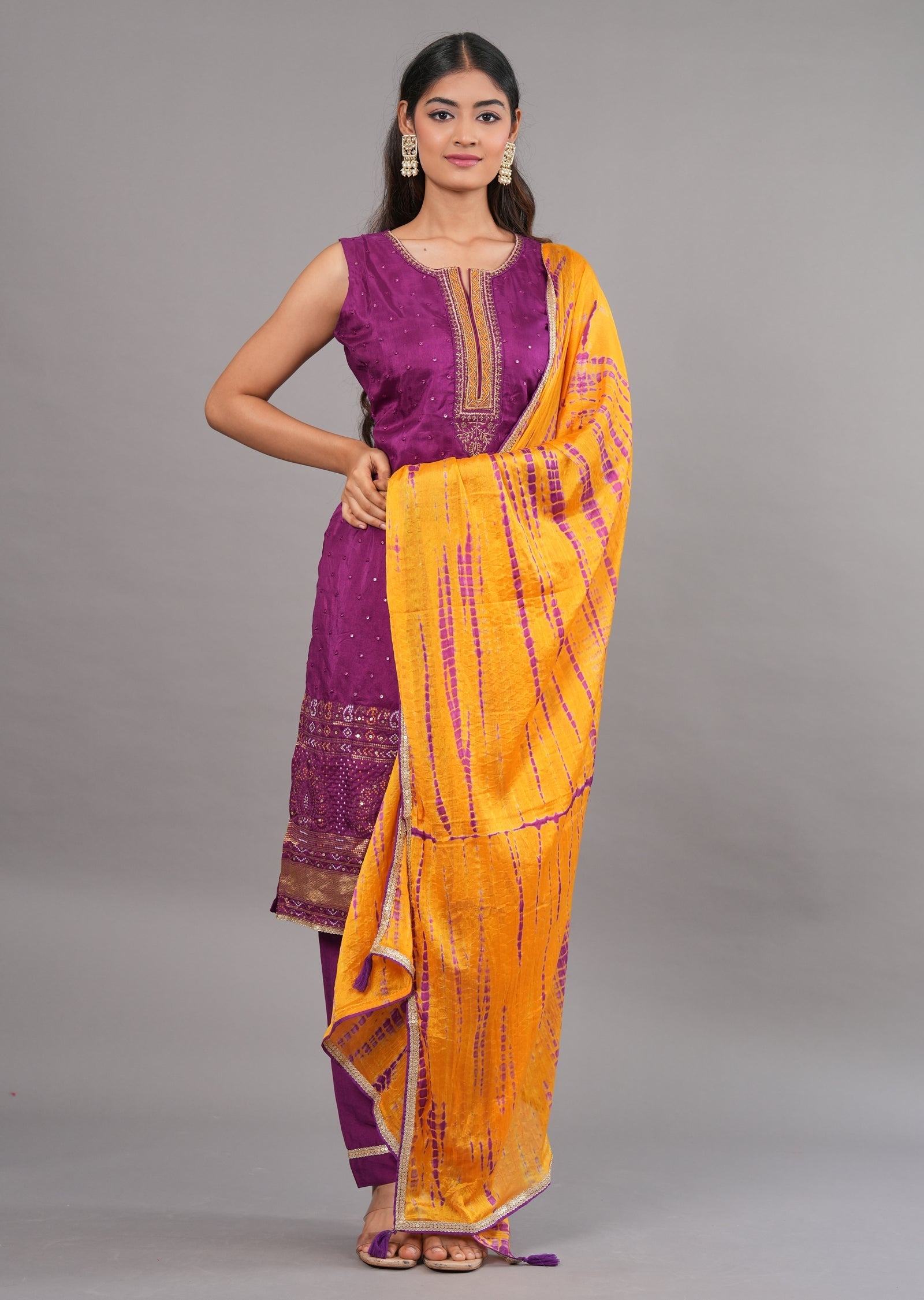 Purple Silk Straight Cut Suit