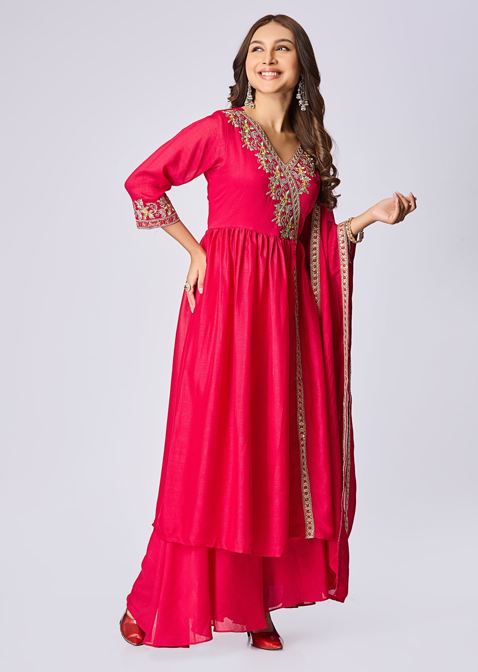Rani Pink Anarkali Suit
