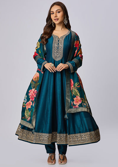 Green Silk Anarkali Suit