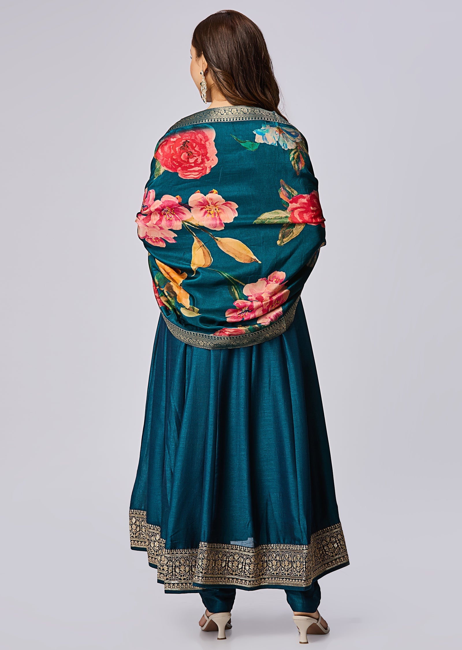 Green Silk Anarkali Suit