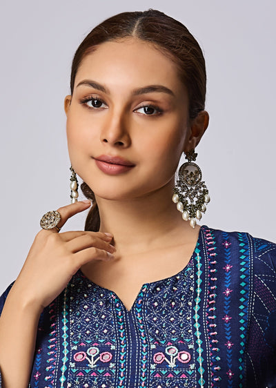 Navy Blue Modal Straight Cut Suit