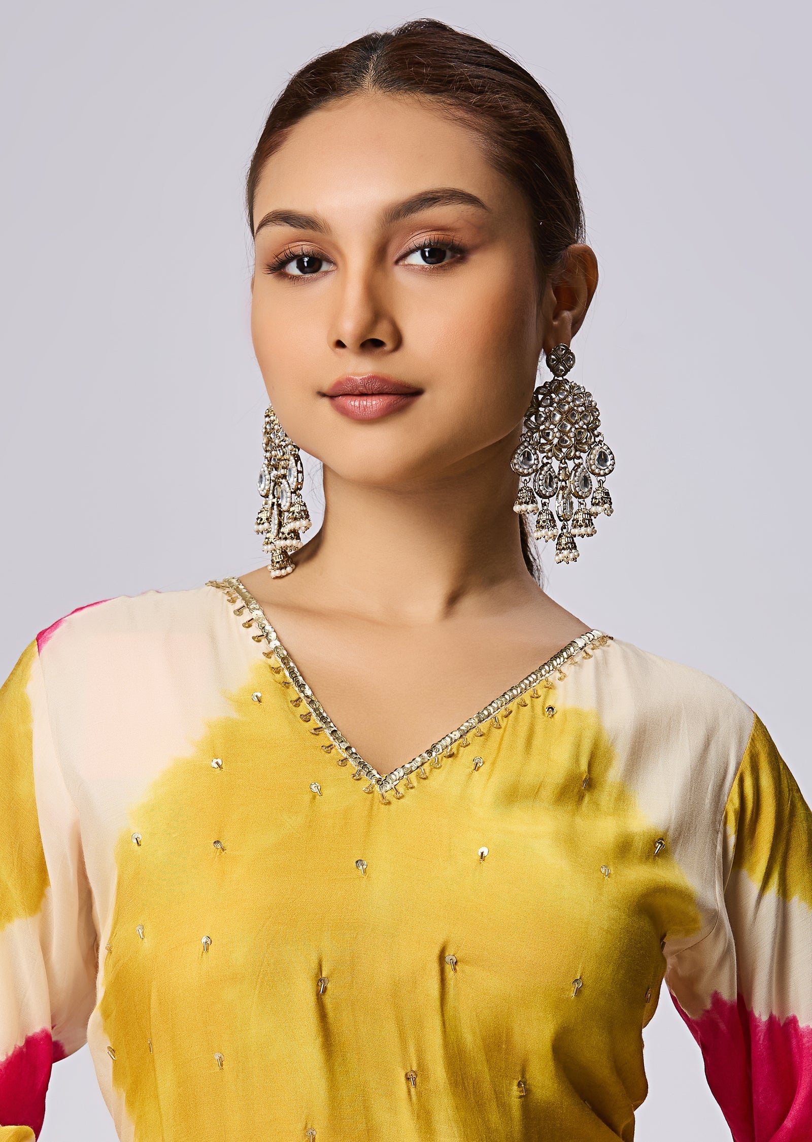 Yellow Dola Silk Straight Cut Suit