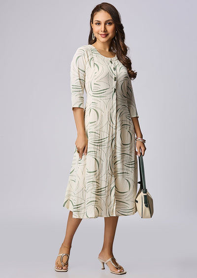 Mehendi Green Midi Dress