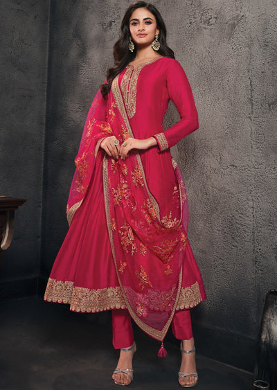 Pink Silk Anarkali Suit