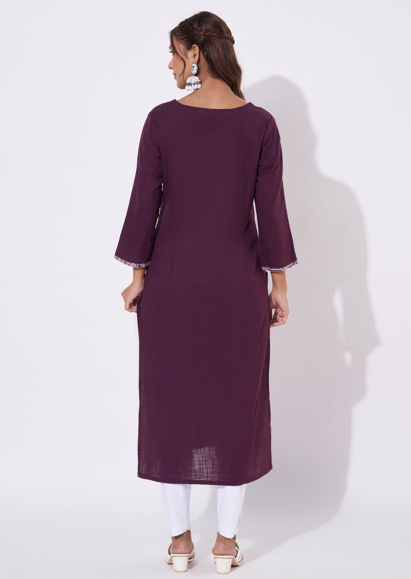 Wine Cotton Straight Cut