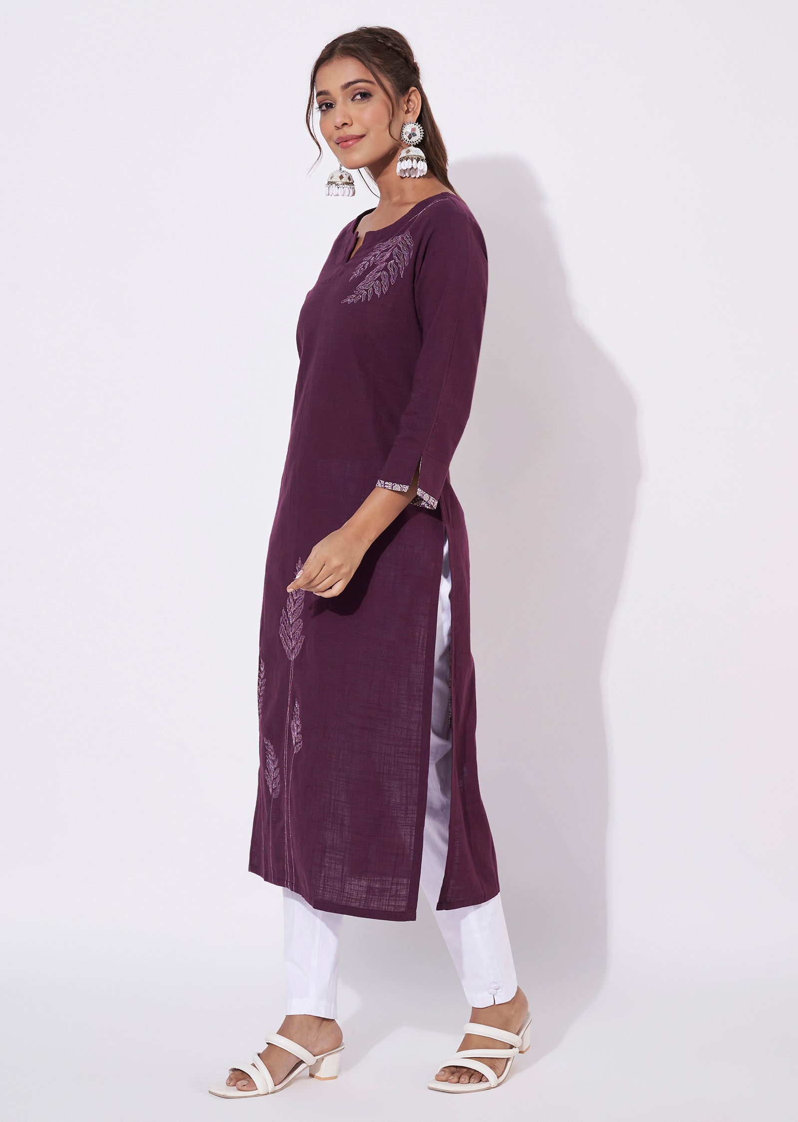 Wine Cotton Straight Cut