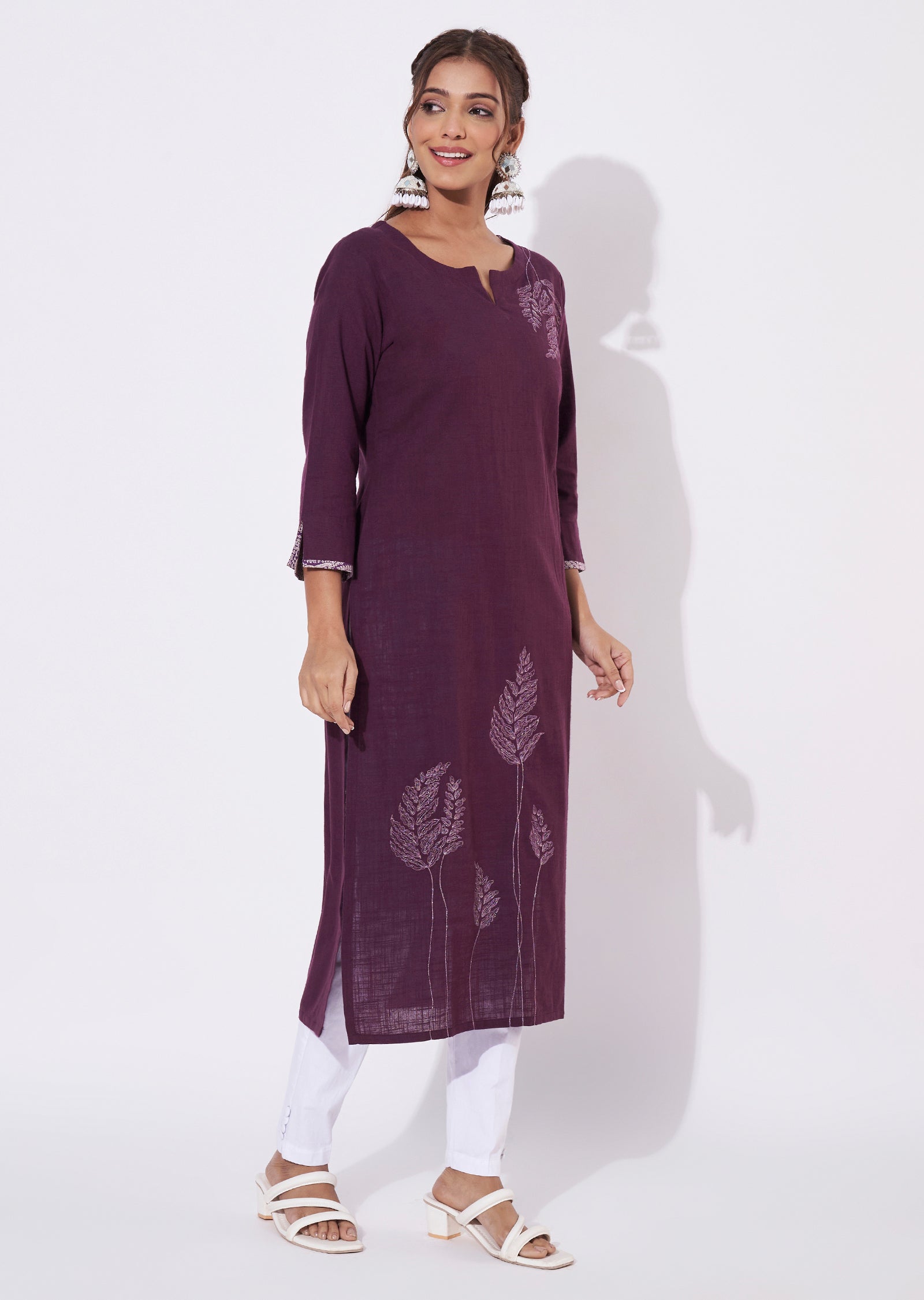 Wine Cotton Straight Cut