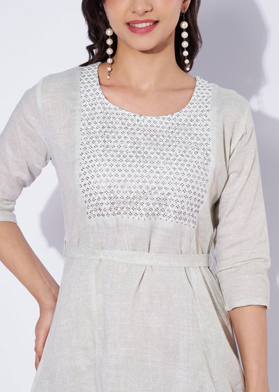 Pista Green Cotton Midi Dress