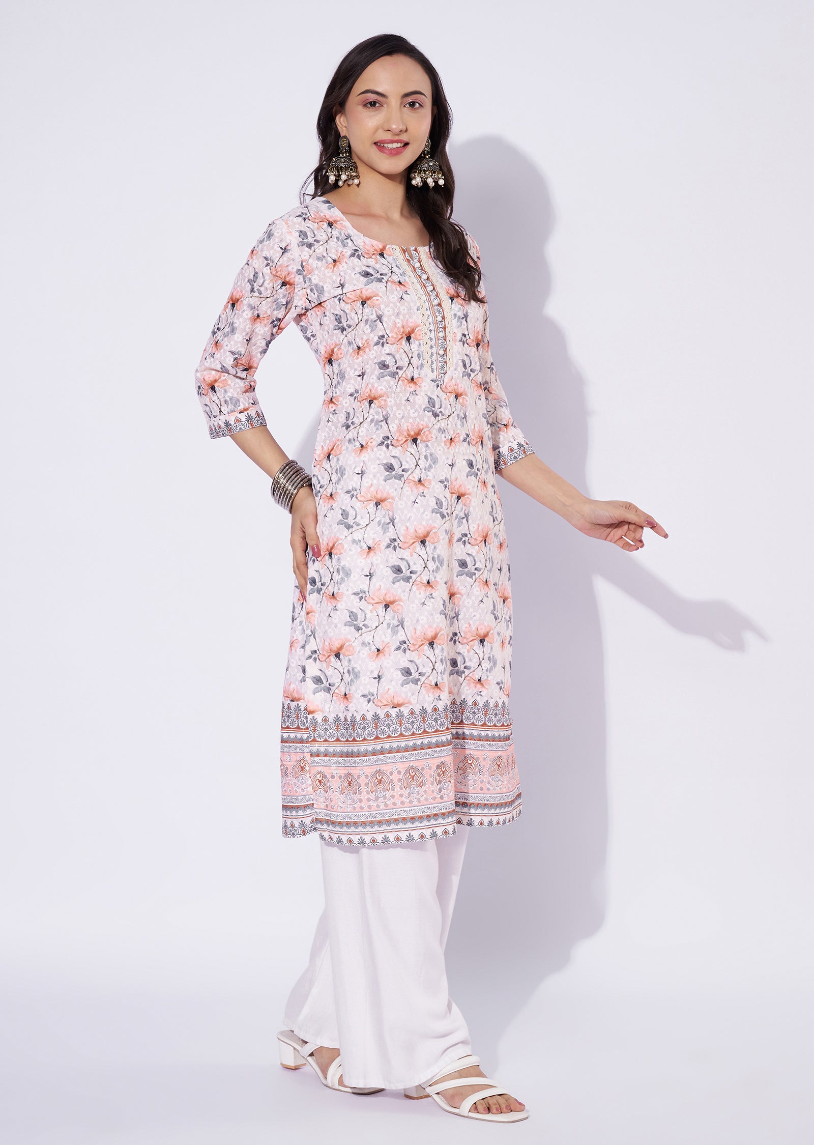 Cream Cotton Straight Cut Top