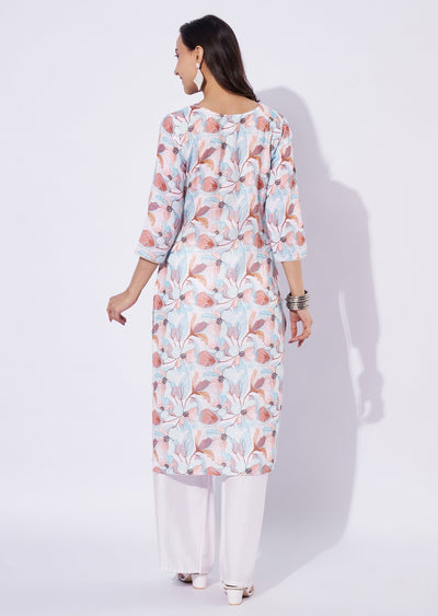 Sea Blue Linen Cotton Straight Cut Top