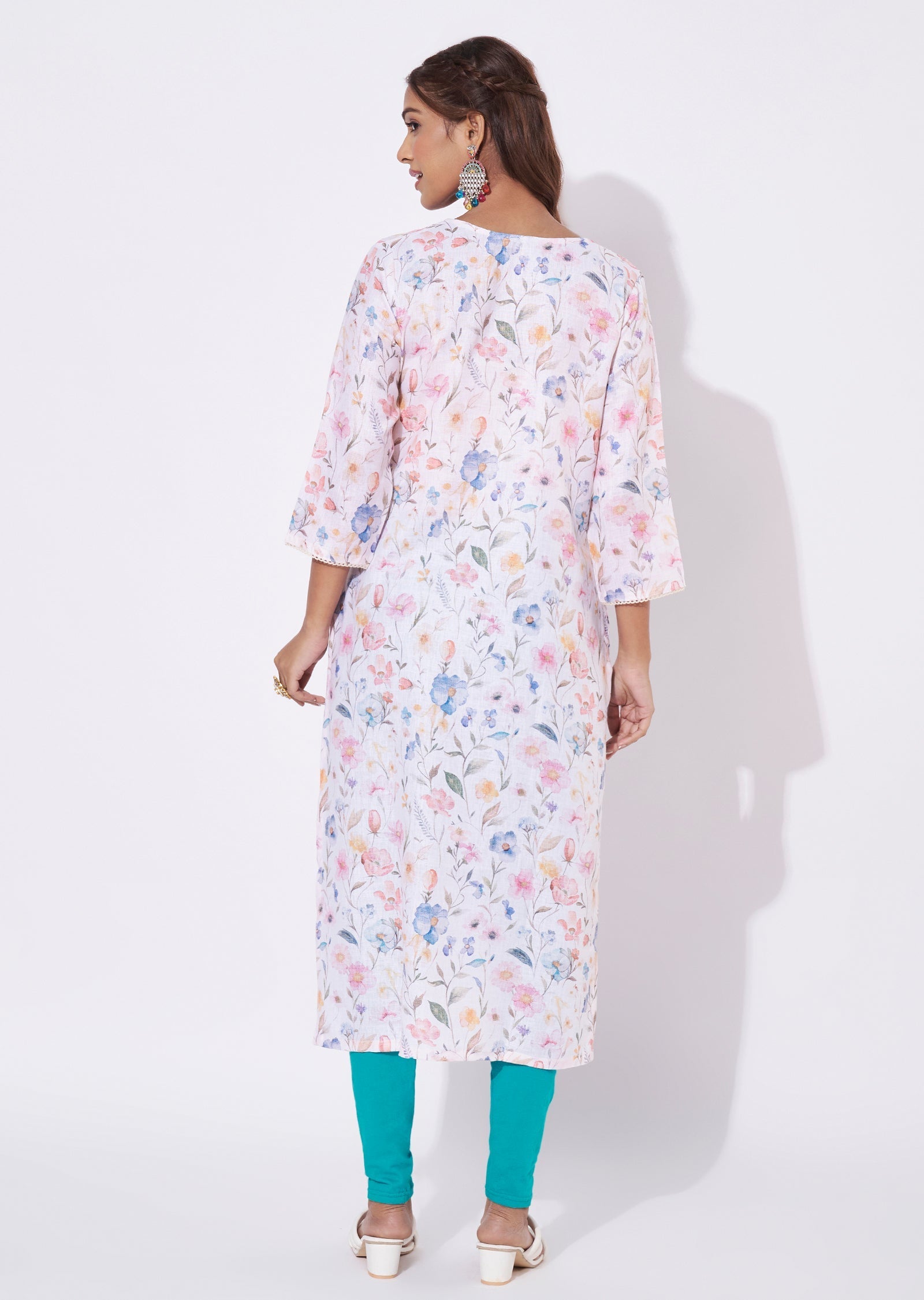 Peach Linen Cotton Straight Cut