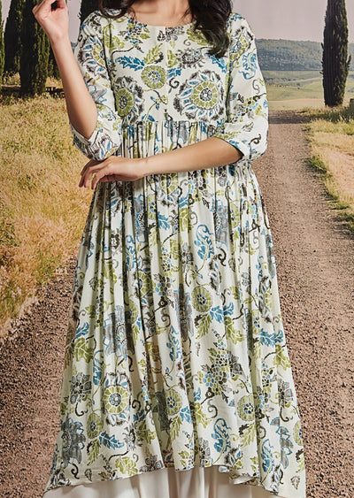 Fawn Crepe Frock Kurti