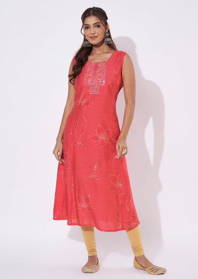 Dark Pink Gold Midi Dress