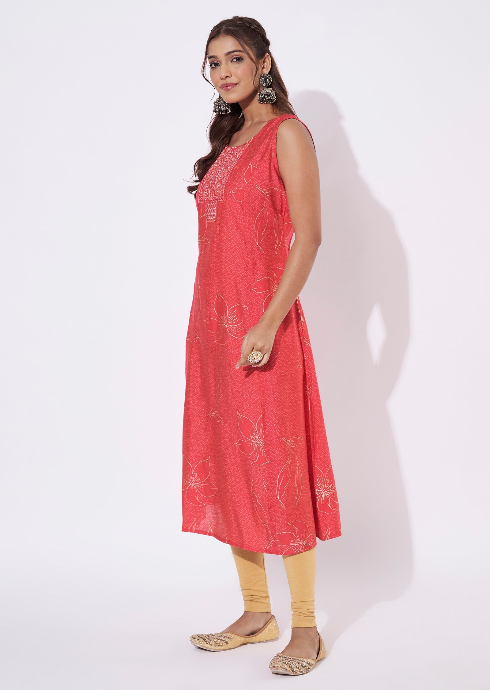 Dark Pink Gold Midi Dress