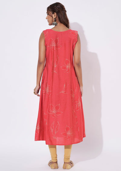 Dark Pink Gold Midi Dress