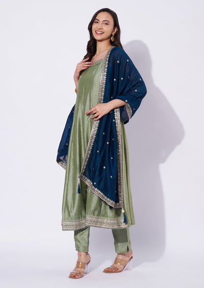 Dusty Green Anarkali Suit