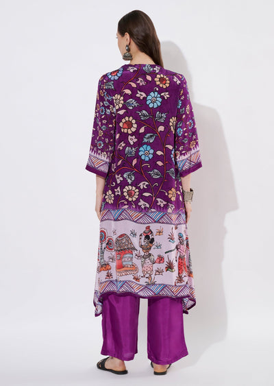 Purple Crepe Straight cut set