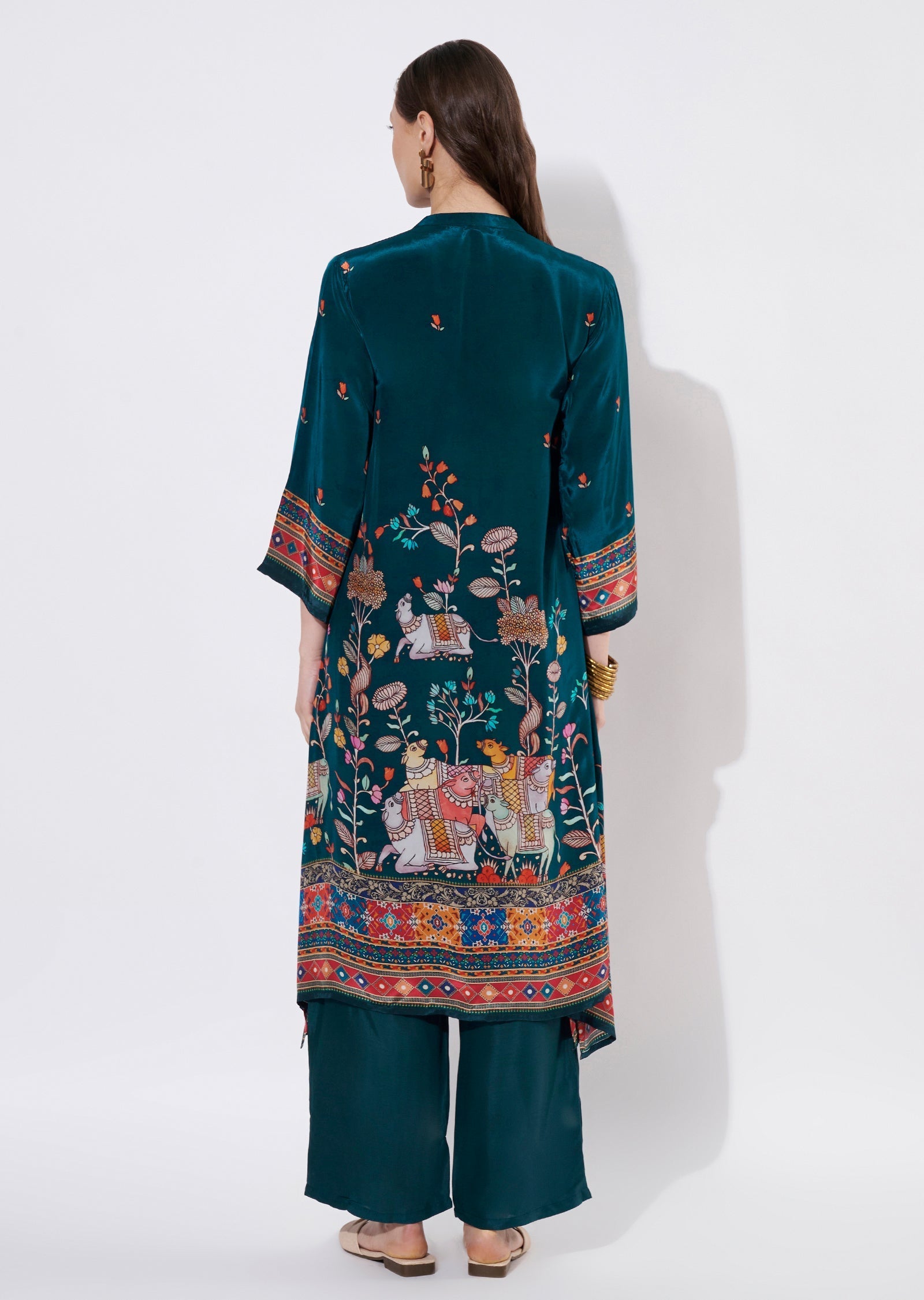 Blue Crepe Straight cut set