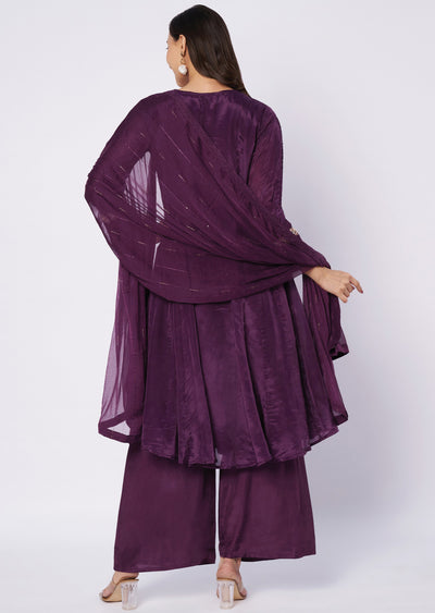 Wine muslin Anarkali