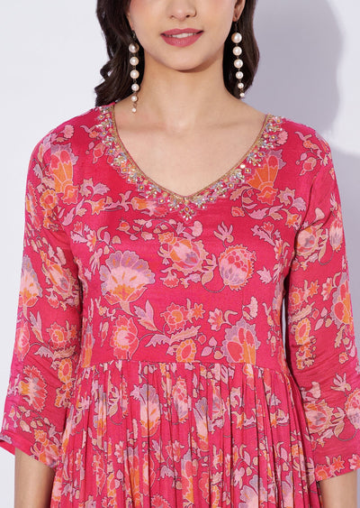 Rani Pink Chinnon Midi Dress