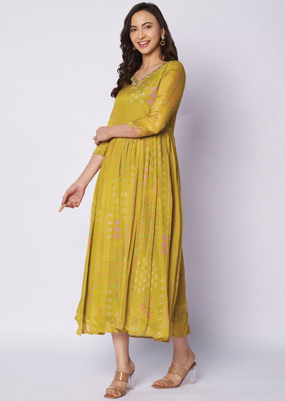 Mustard Chinnon kurti