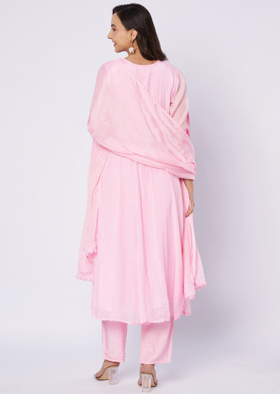 Light pink Chinnon Anarkali