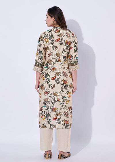 Biege Silk Kurti set