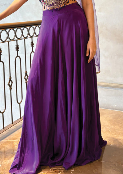 Purple embodied Sharara set