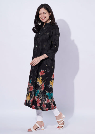 Black printed kurti