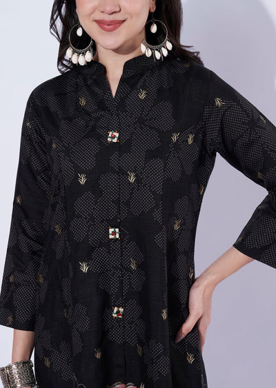 Black printed kurti
