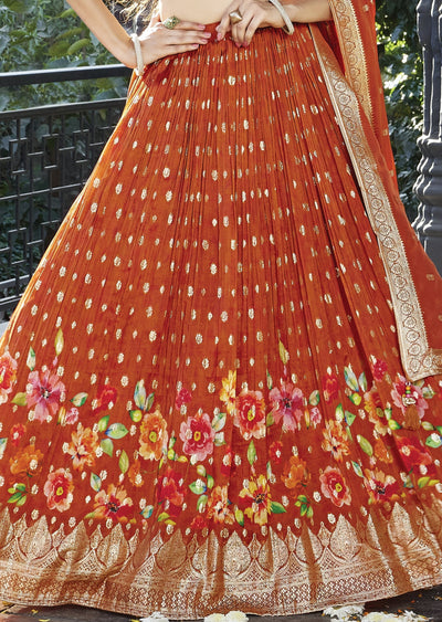 Rust orange lehenga