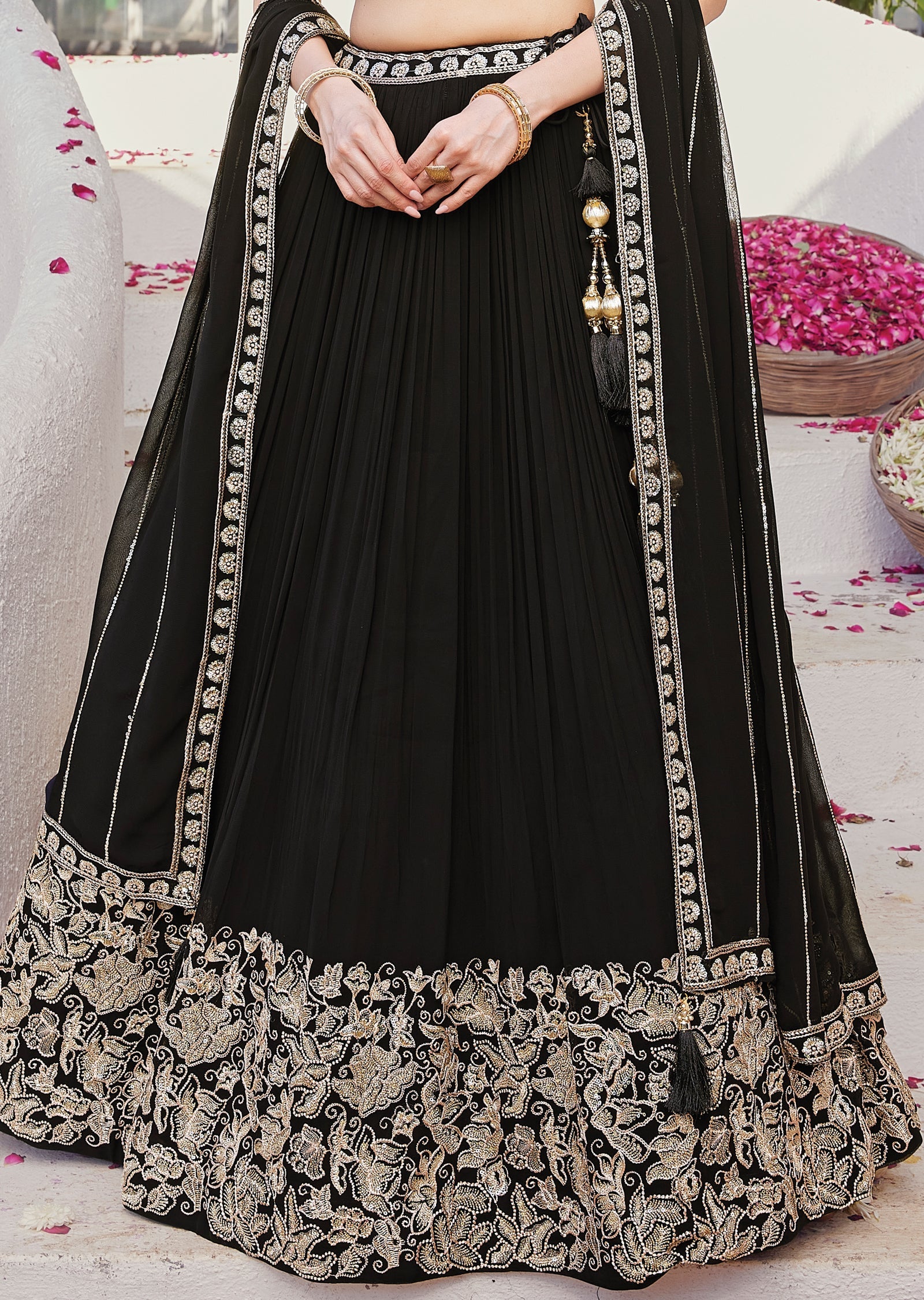 Black Organza lehenga