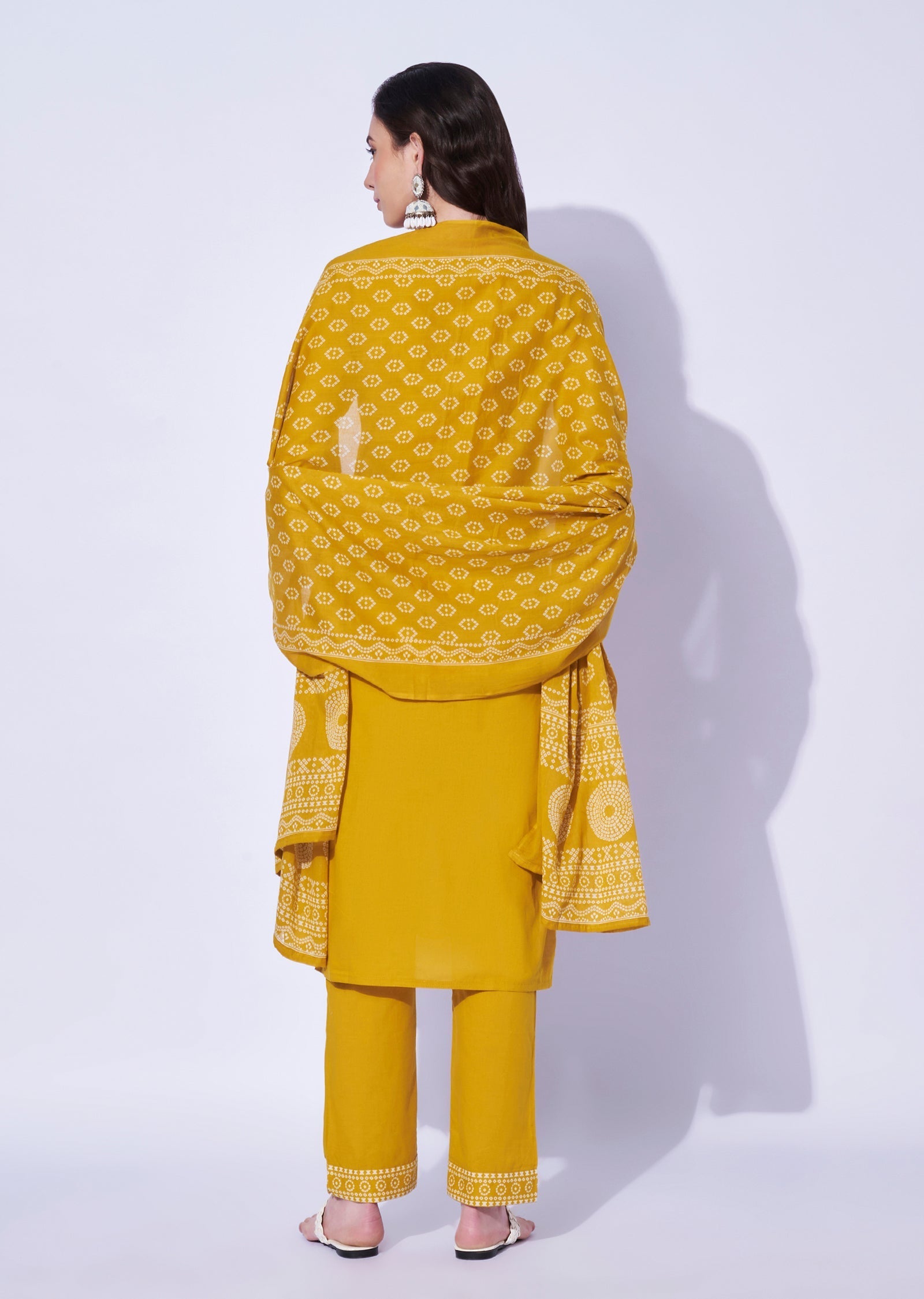 Yellow Cotton Straight Cut Set