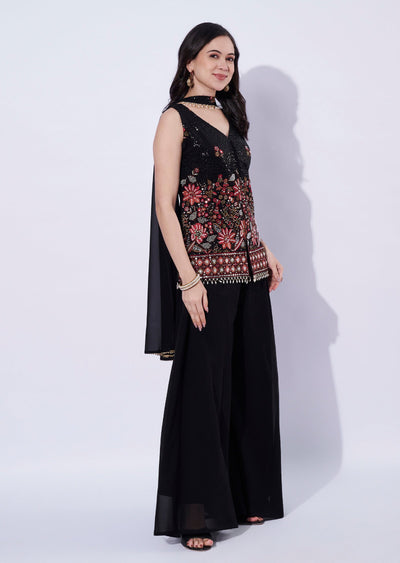 Black Organza Palazzo Set