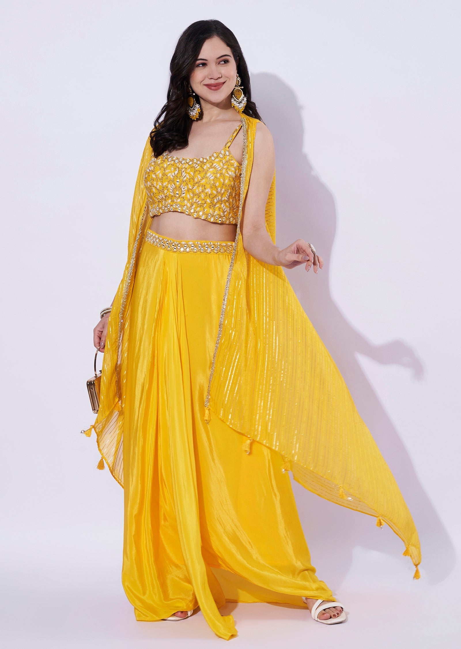 Pink Chinnon Indowestern Set