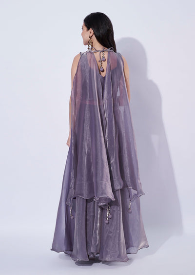 Lilac Indo western Palazzo Set